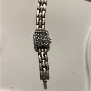 Silver Square Face Watch with Roman Numerals 925